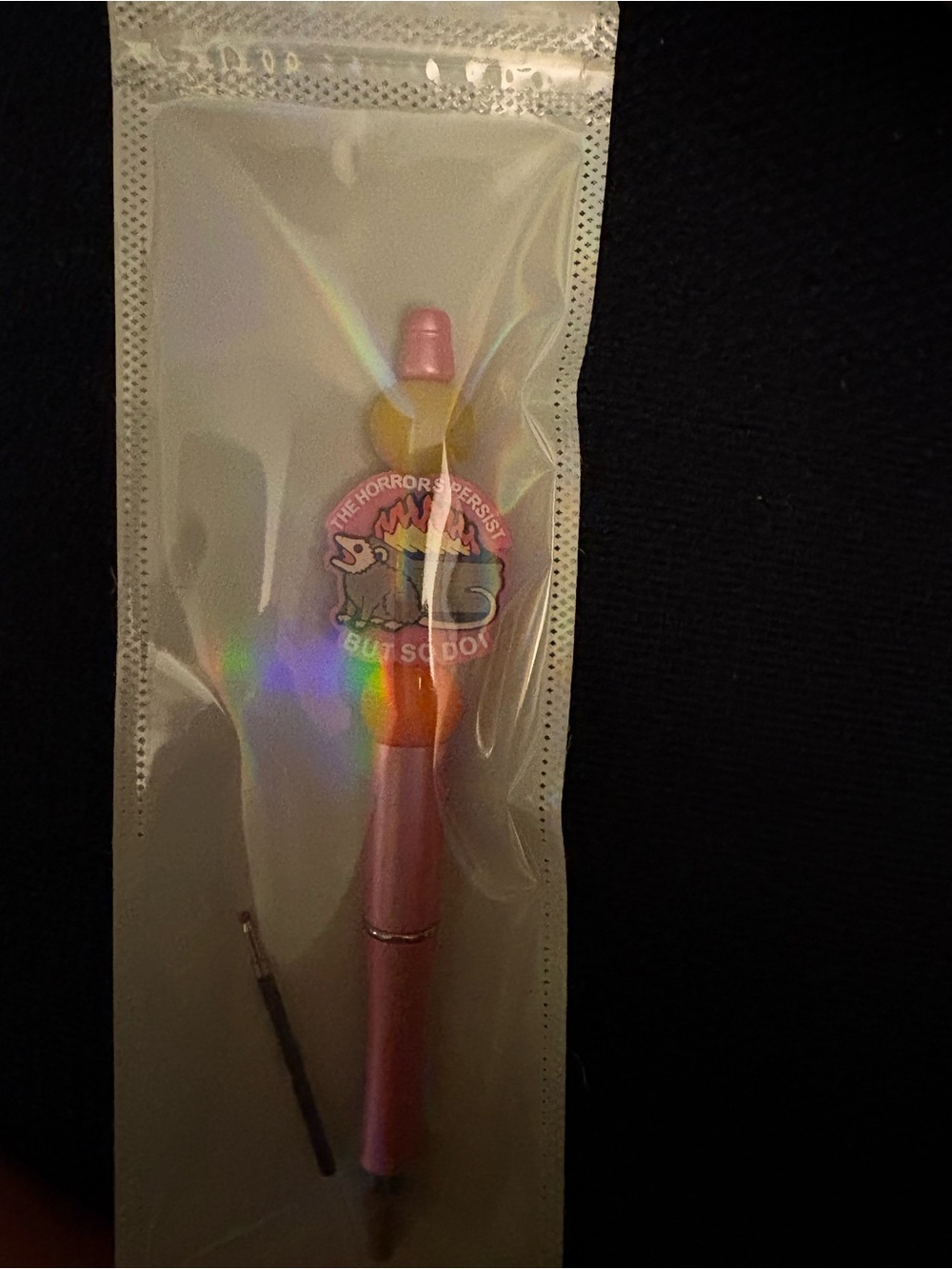 Unbranded Pink Novelty Party Pen with Rainbow Accent